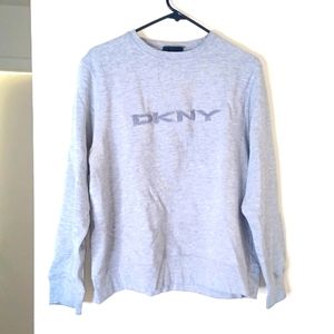 Vintage 90s DKNY Gray Spellout Sweatshirt M